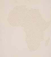 Continent 1, 2019, perçage sur foam core, 32 x 30 cm.