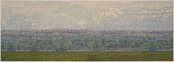 Air Canada, 2011, collage sur papier journal, 18 x 51 cm.