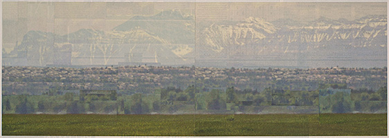 Air Canada, 2011, collage sur papier journal, 18 x 51 cm.