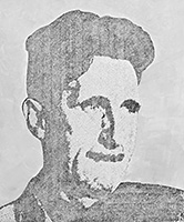 George Orwell, 2011, acrylique et fusain sur contre-plaqué, 60 x 50 cm.