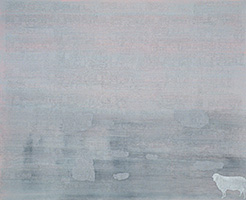 ​​Peinture pour rouge, 2003, acrylique et fusain sur contre-plaqué, 195 x 240 cm.